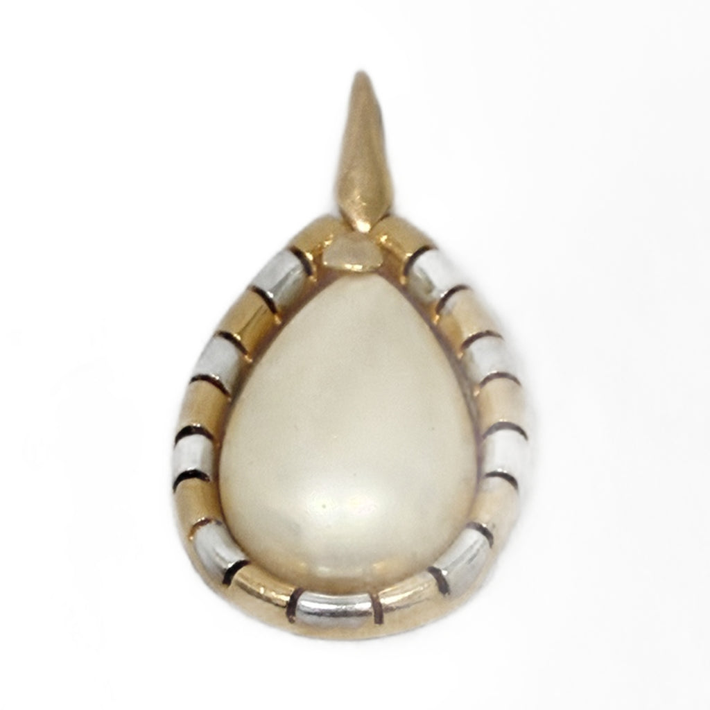 Colgante Perla Mabe Plata 925 Chapada en Oro | Joya Vintage Usada