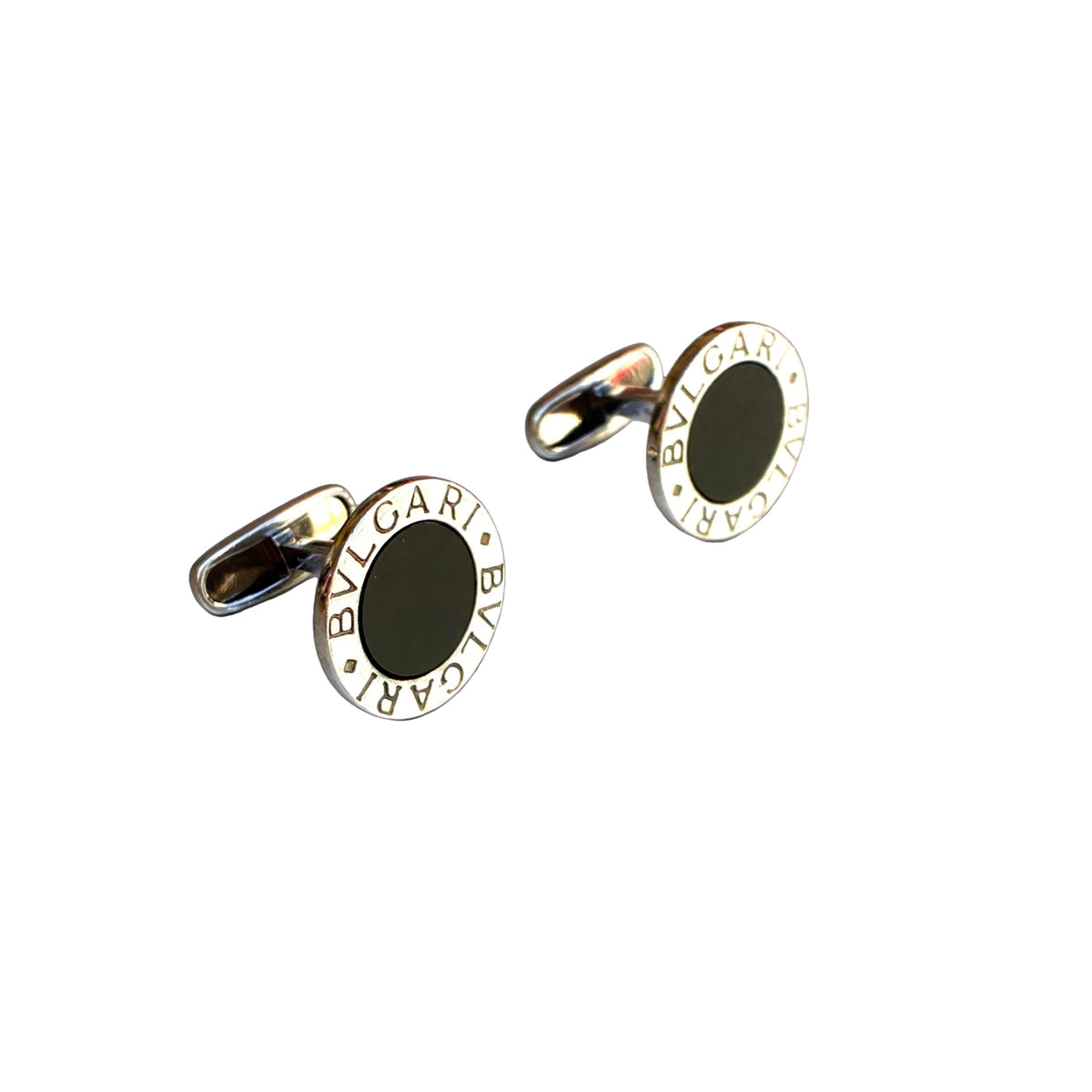 Bvlgari Bvlgari Cufflinks - Sterling Silver 925 & Black Onyx - Authentic