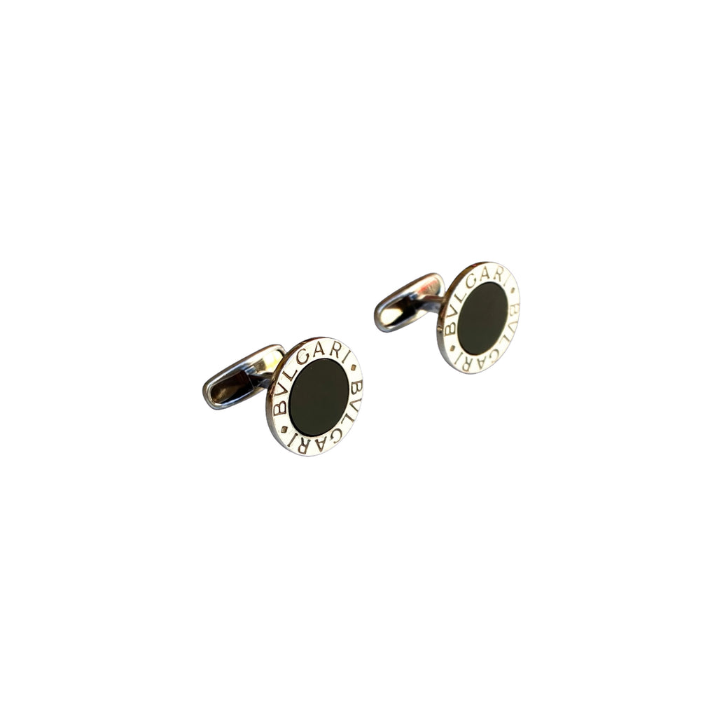 Bvlgari Bvlgari Cufflinks - Sterling Silver 925 & Black Onyx - Authentic