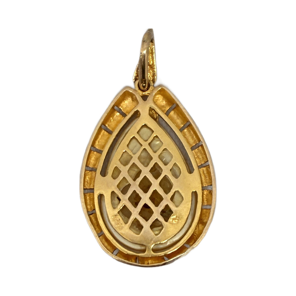 Colgante Perla Mabe Plata 925 Chapada en Oro | Joya Vintage Usada