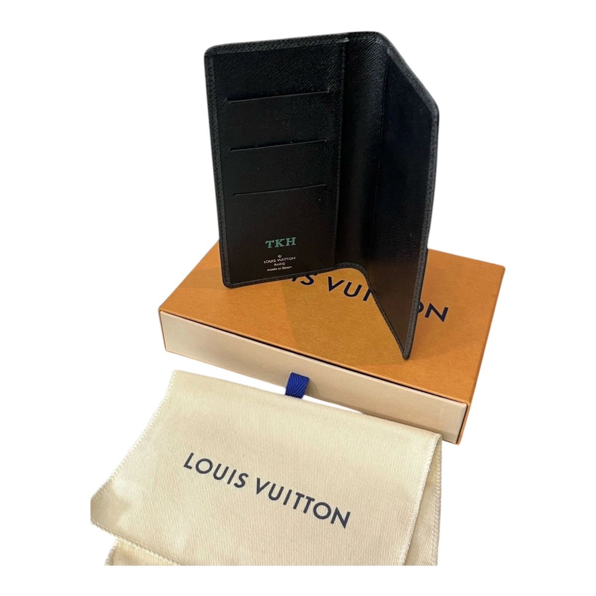 Louis Vuitton Pocket Organizer Taiga Noir - Edición Personalizada TKH