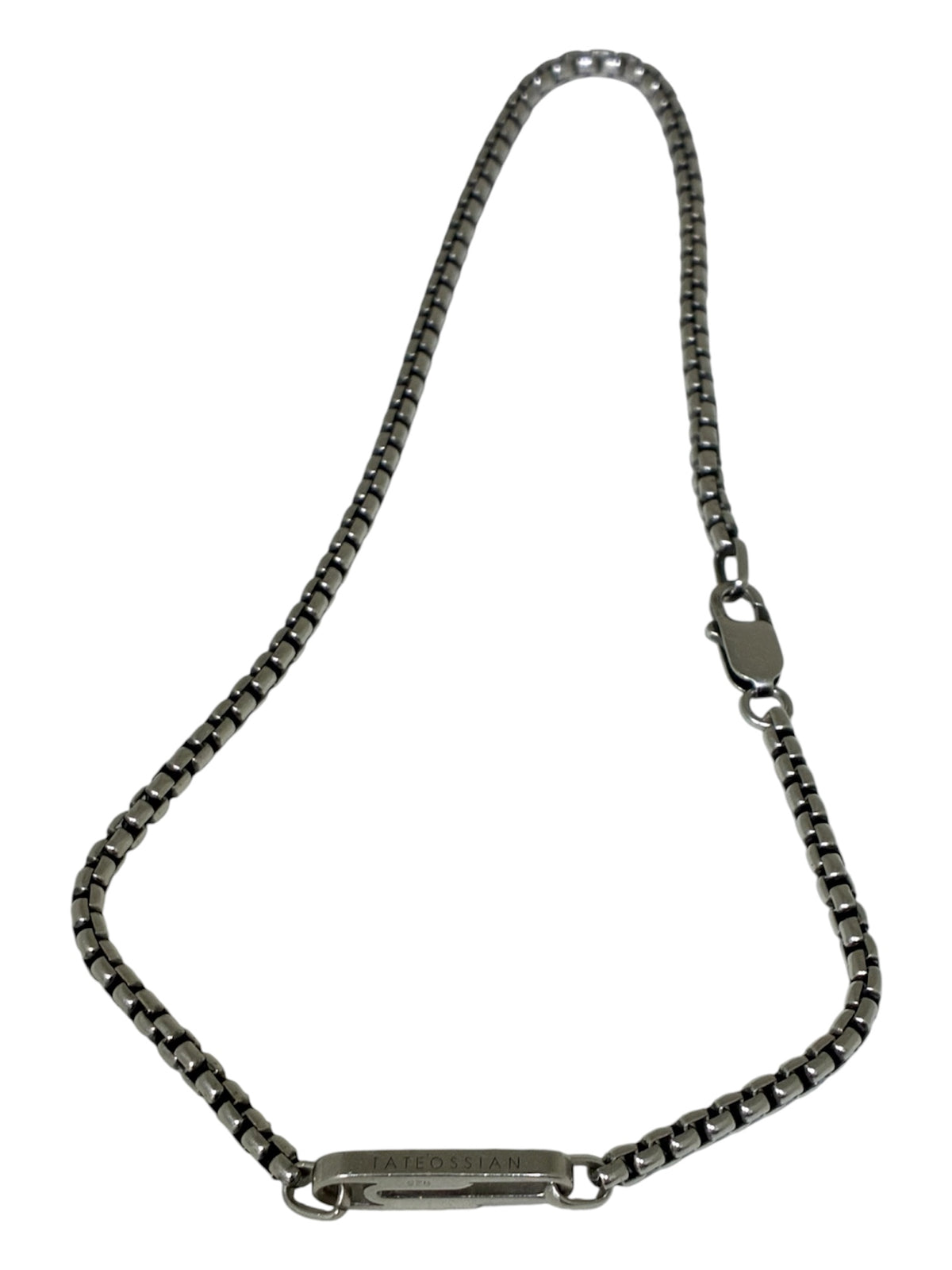 Collar Tateossian London 41cm Plata 925 Cadena Box - Gargantilla Unisex