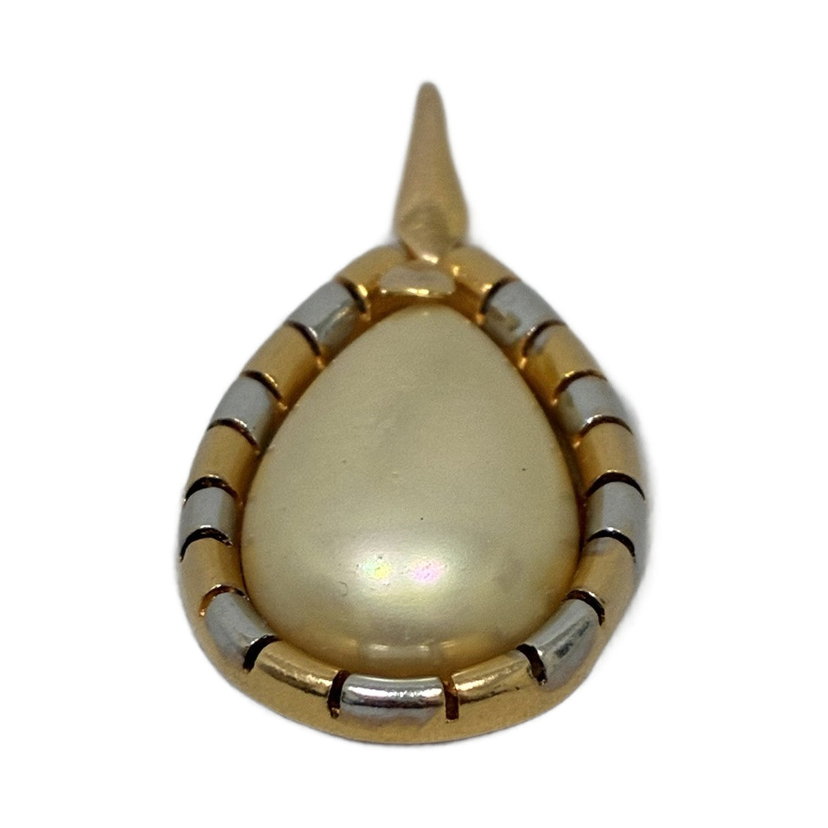 Colgante Perla Mabe Plata 925 Chapada en Oro | Joya Vintage Usada