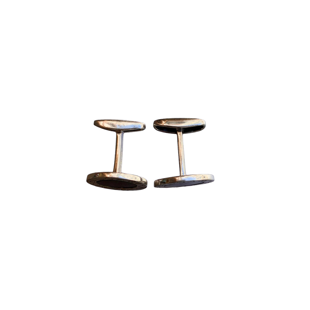 Bvlgari Bvlgari Cufflinks - Sterling Silver 925 & Black Onyx - Authentic